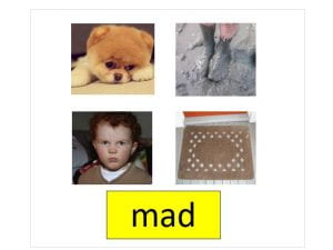 Sample AAC display for the word mad